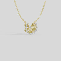 Golden Petal Bow - Lab Diamond Necklace
