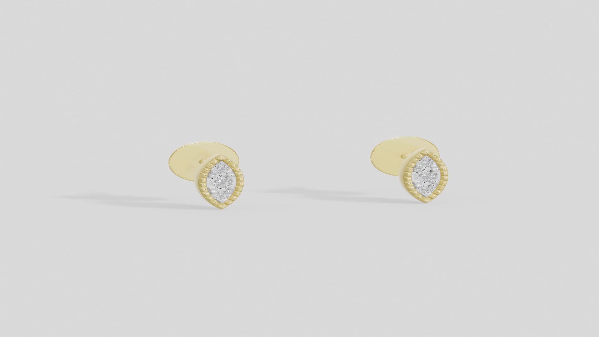 Lattice Marquise Studs  - Lab Diamond Earrings