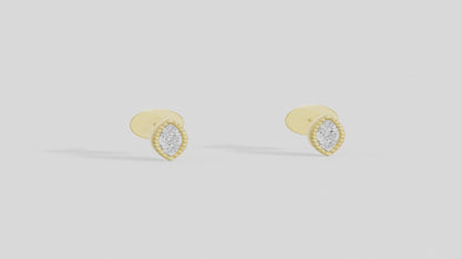 Lattice Marquise Studs  - Lab Diamond Earrings