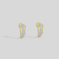 Axis Crown Hoops  - Lab Diamond Earrings
