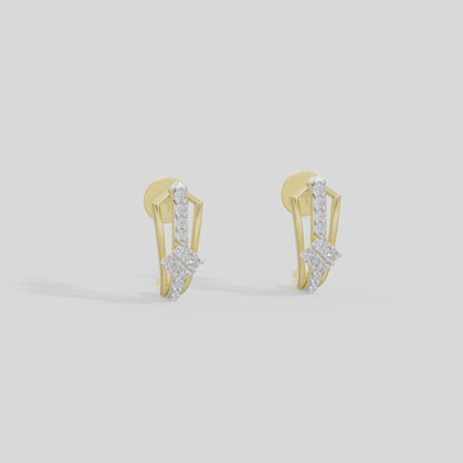 Axis Crown Hoops  - Lab Diamond Earrings