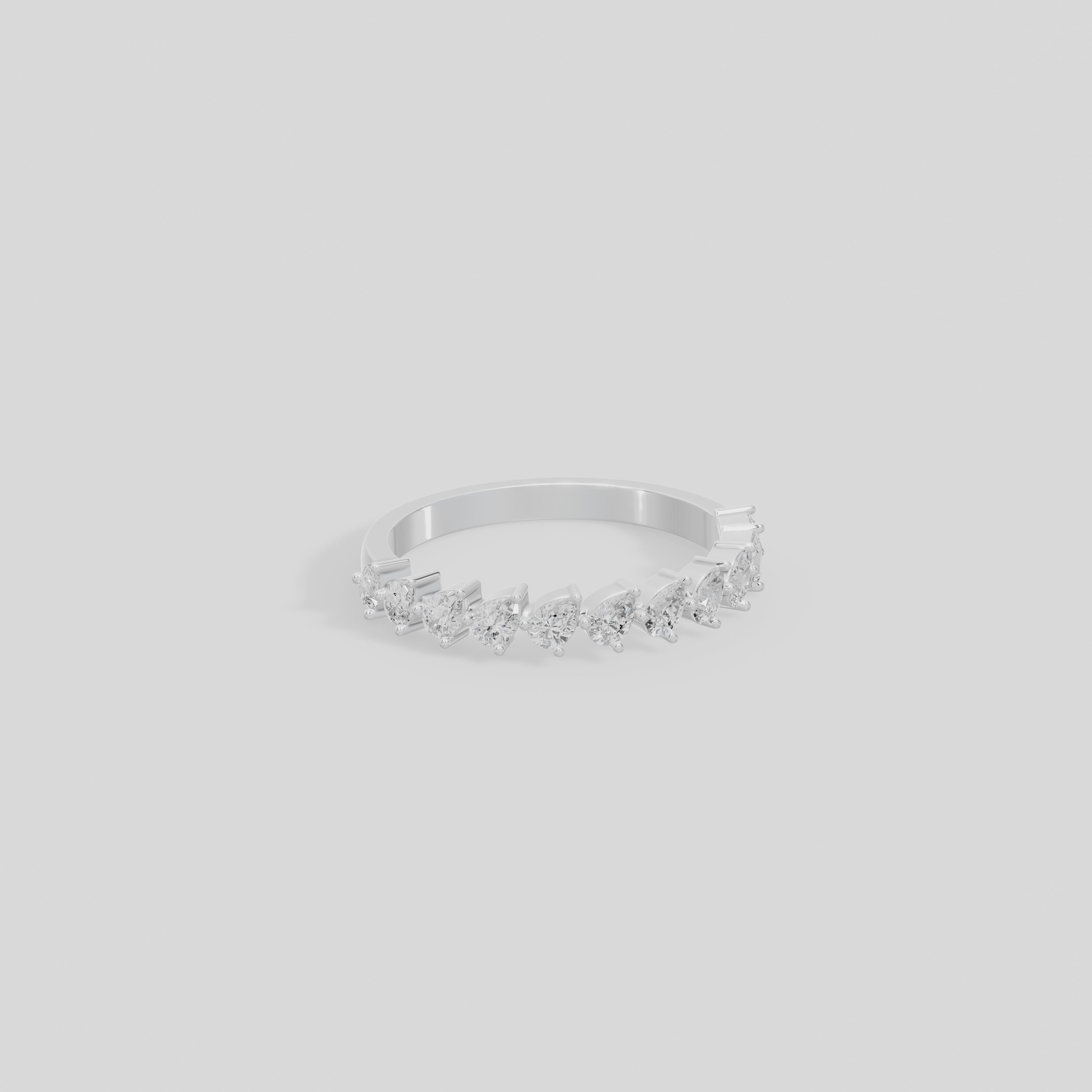 Pear Parade Half Eternity Band - Lab Diamond Ring