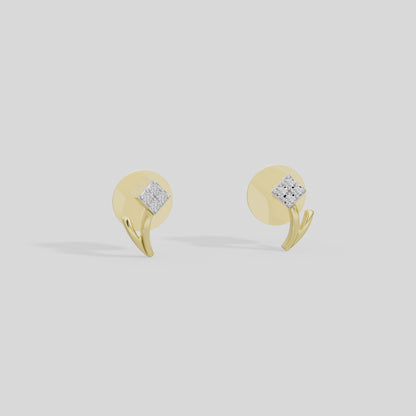 Tilted Arc - Lab Diamond Earrings