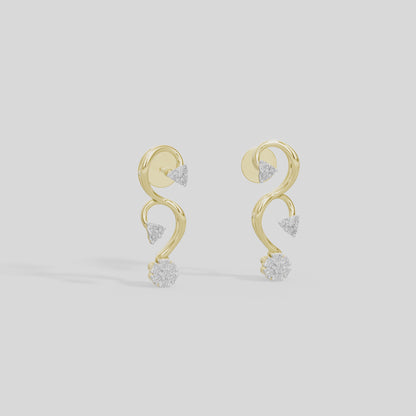 The Calligraphy Vine - Lab Diamond Earrings