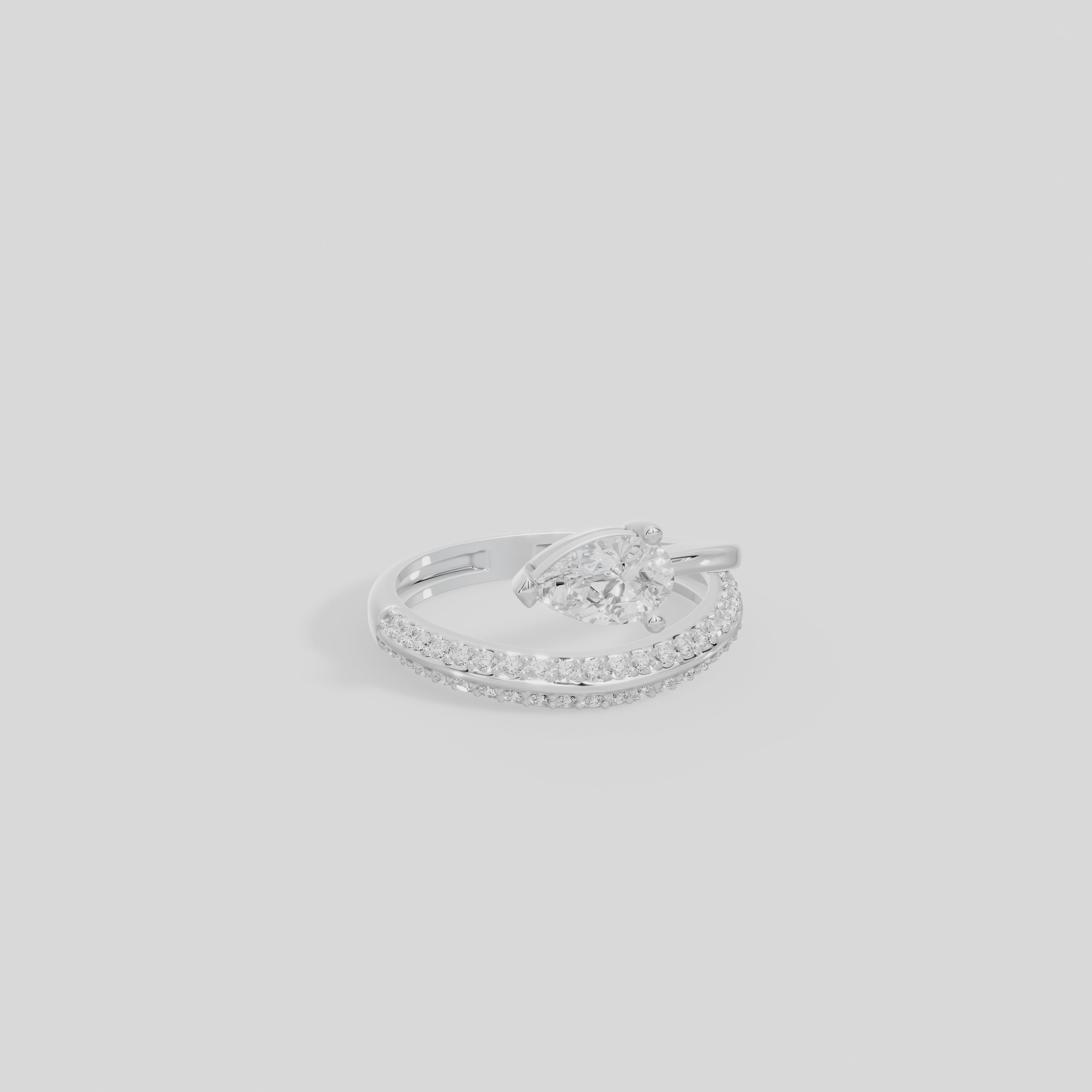 Wrap It Up Pear - Lab Diamond Ring