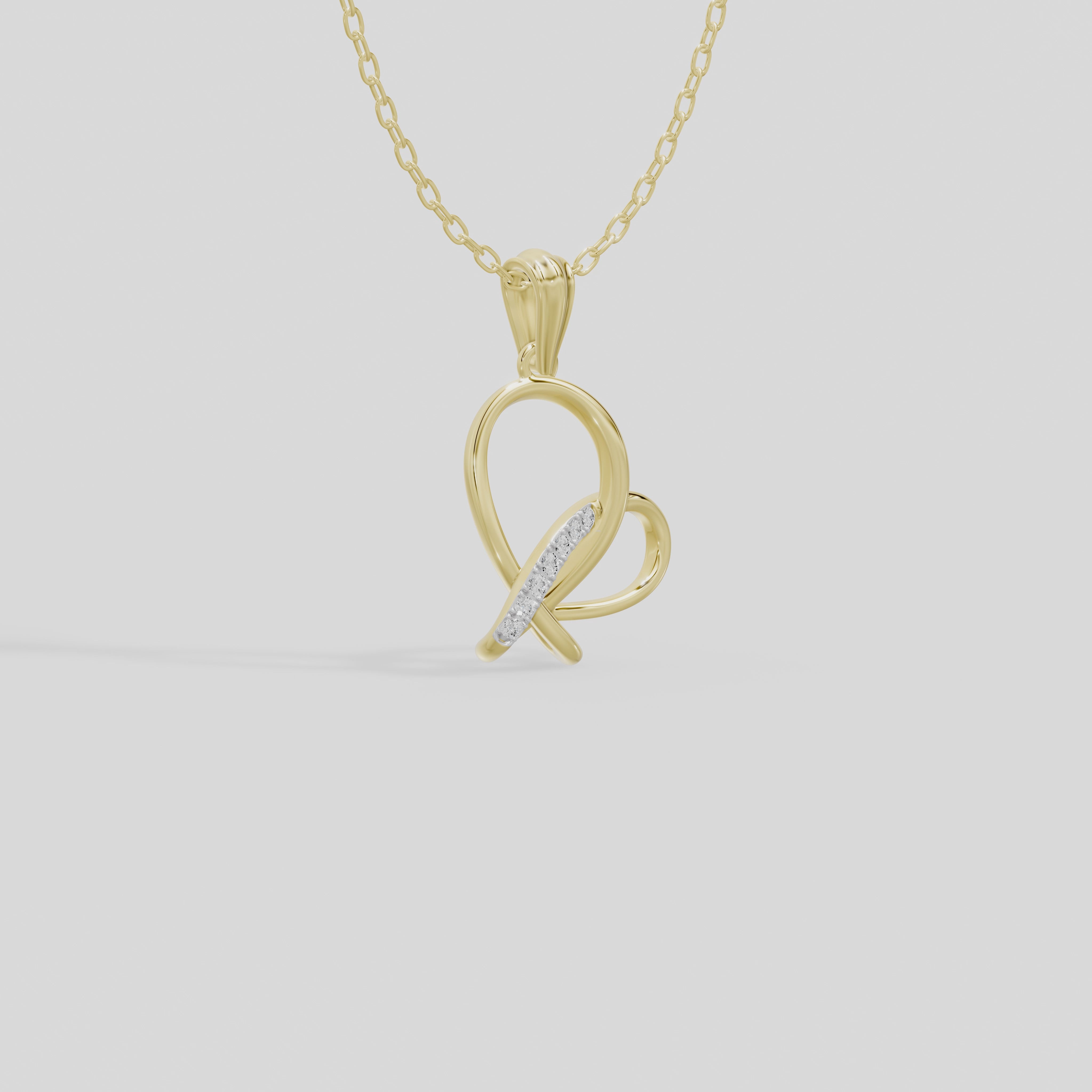 Heart Knot- Lab Diamond Pendant