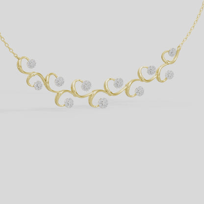 The Calligraphy Vine - Lab Diamond Necklace