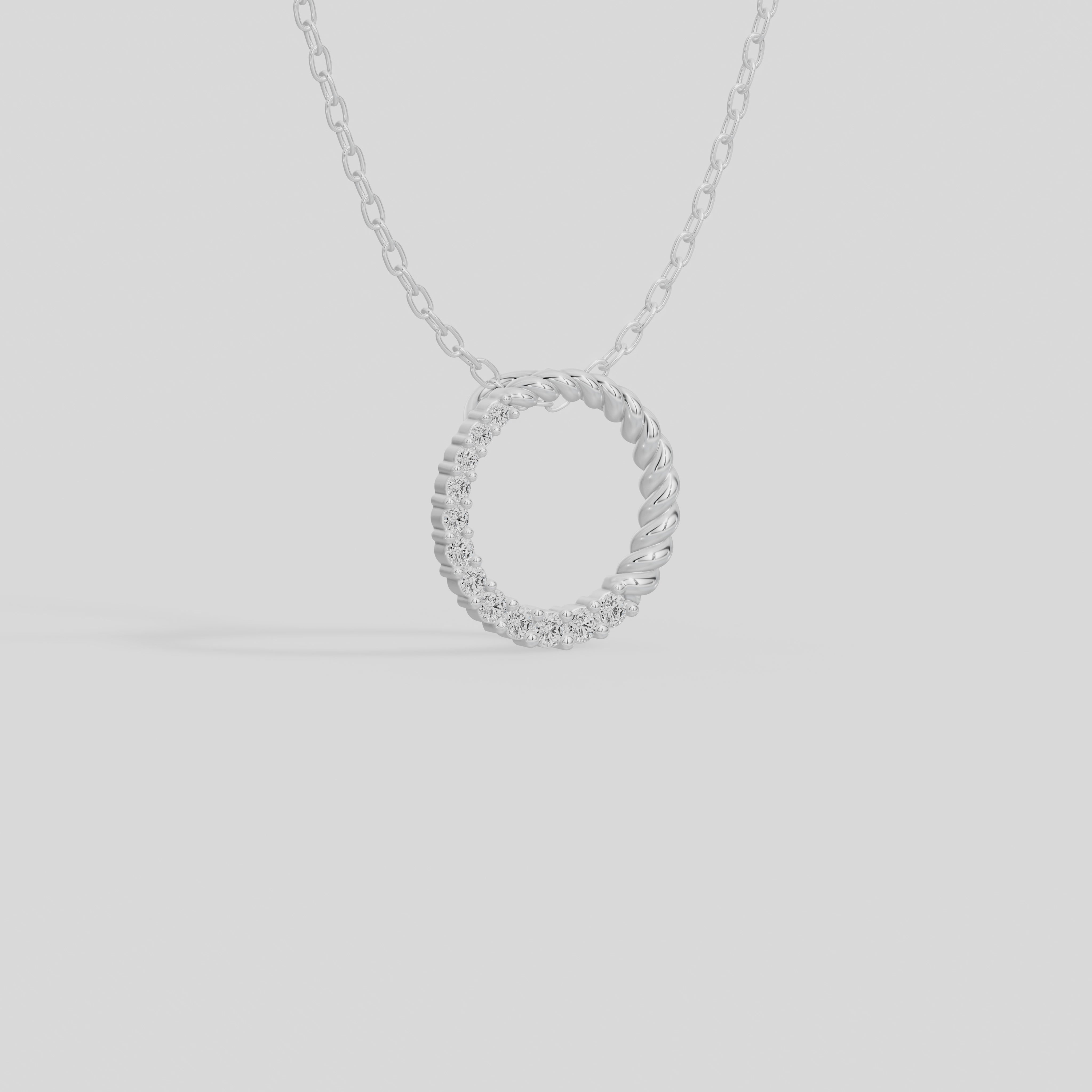 Orbit Circle- Lab Diamond Pendant