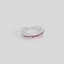 Ruby Parallel Band - Lab Diamond Ring