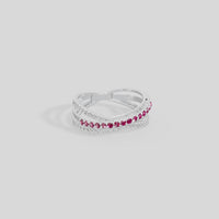 Ruby Parallel Band - Lab Diamond Ring