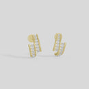 Dual Glide Hoops  - Lab Diamond Earrings
