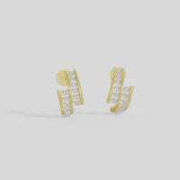 Dual Glide Hoops  - Lab Diamond Earrings