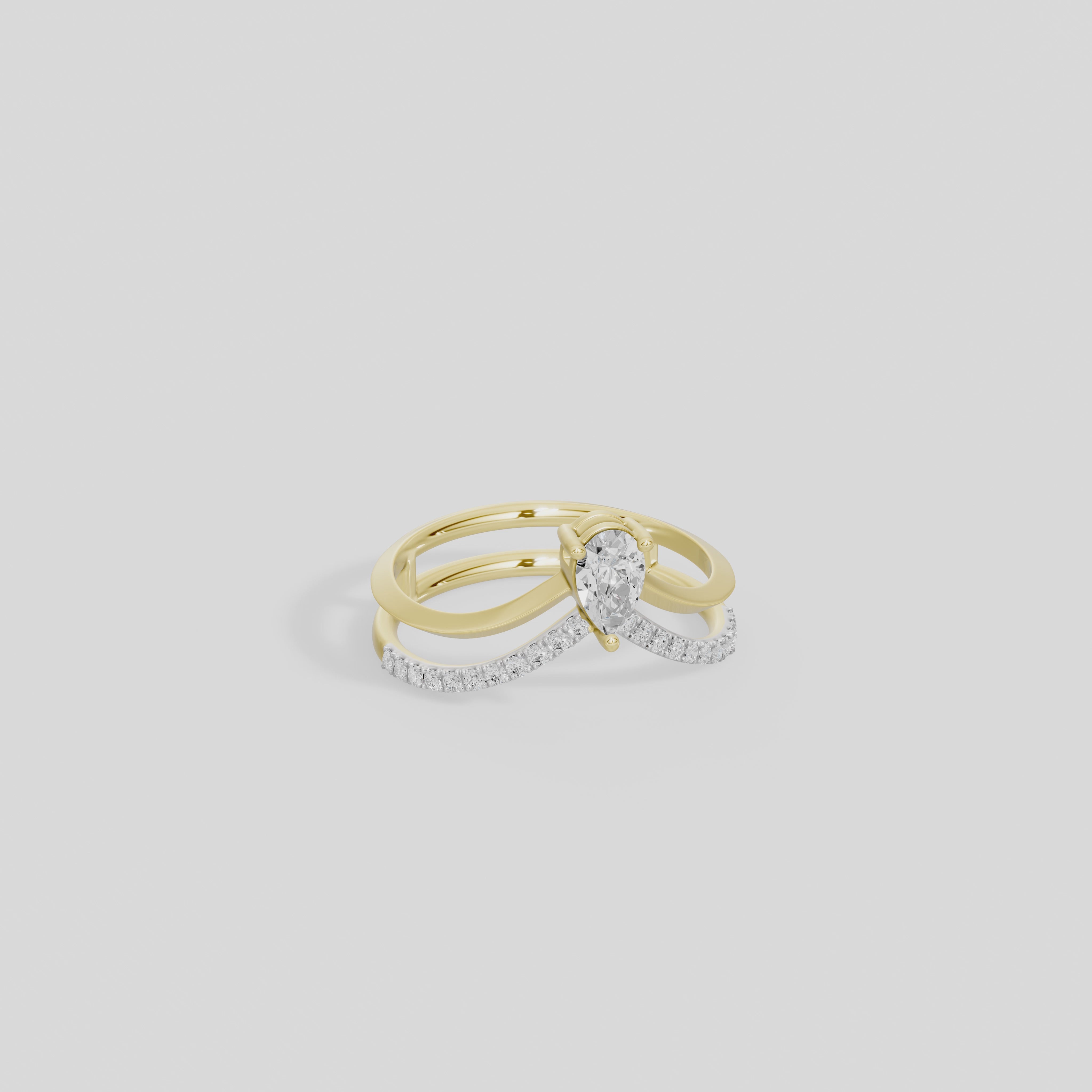 Cove Curved Lab Diamond Ring