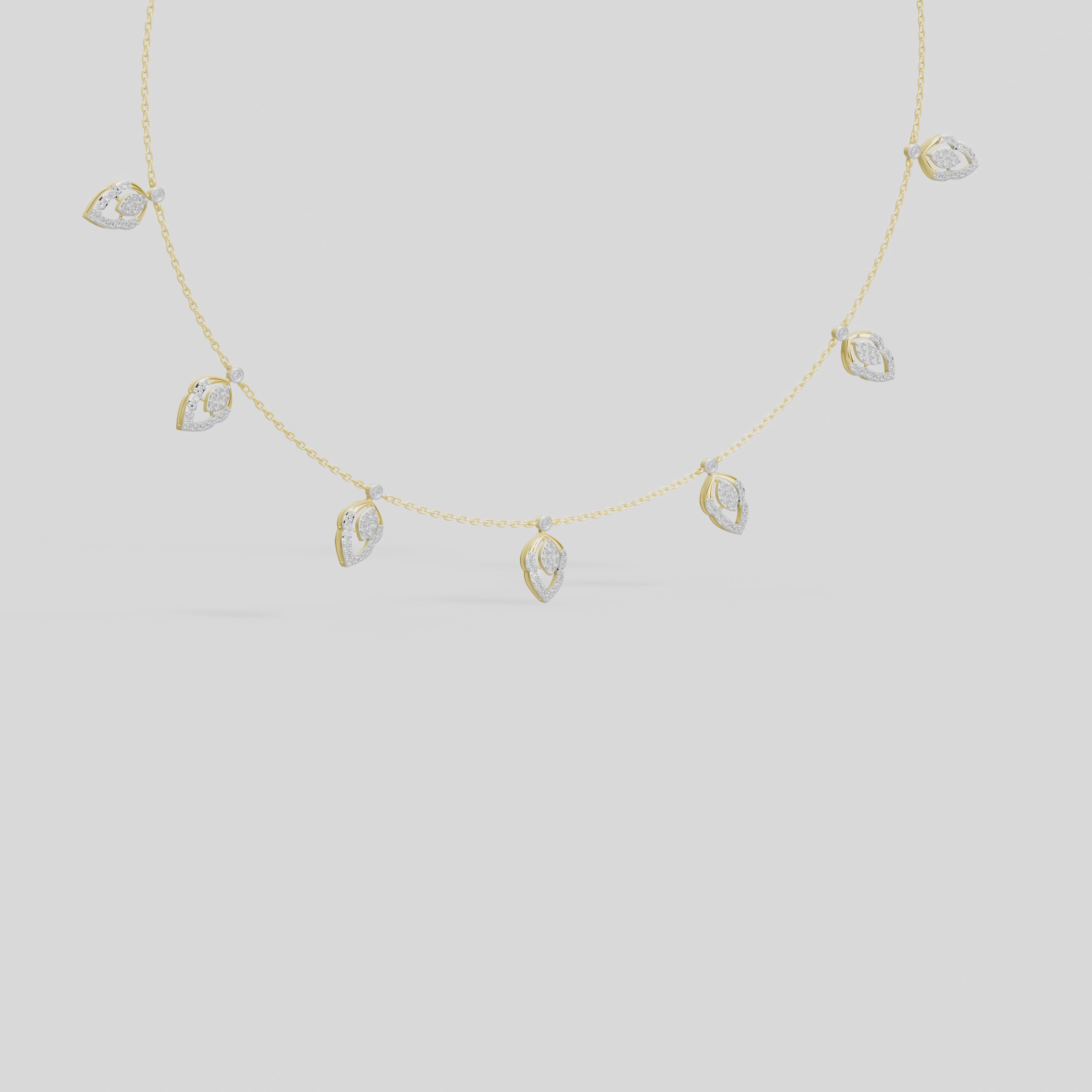 LeafLuxe Charm - Lab Diamondv Necklace