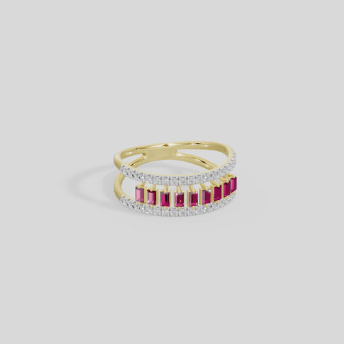 Ruby Sequence Band - Lab Diamond Ring